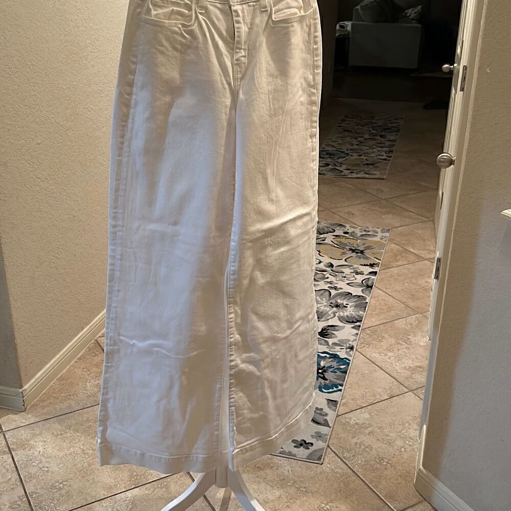 L’agence Women’s Size 25 Wide Leg Flare Jean White Denim Trendy Coastal Cowgirl